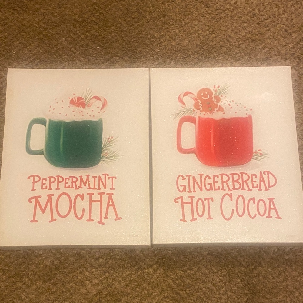 Peppermint Mocha and Gingerbread Hot Cocoa Wall Art